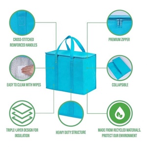 Vente en gros de sac isotherme personnalisé robuste sac fourre-tout thermique d'épicerie réutilisable sac isotherme pour courses - Product Image 6