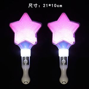 Wholesale Eco-Friendly Plastic Customized Logo Printed <b>LED</b> Flashing Neon Fairy Magic <b>Star</b> Glow Wand Kids Party Favor Carnival - Product Image 2