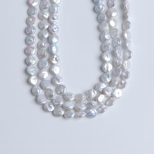 Ensemble de fabrication de bijoux en perles d'eau douce naturelles de Zhuji, boucles d'oreilles et collier, perles baroques irrégulières de 8 à 9 mm, blanches et roses, perles en vrac - Product Image 2