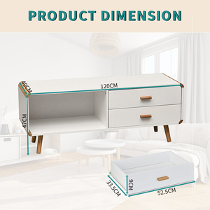 <span class=keywords><strong>Table</strong></span> <span class=keywords><strong>basse</strong></span> en bois de luxe moderne avec bords arrondis et 2 tiroirs - Product Image 6