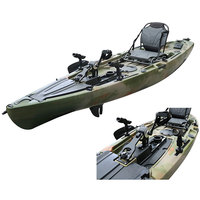 Kayak de pêche à pédales avec 4 poignées, moteur électrique de 12 pieds, bateau à rames, avec 1 pièce, support de canne à pêche