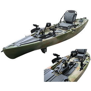 Kayak de pêche à pédales avec 4 poignées, moteur électrique de 12 pieds, bateau à rames, avec 1 pièce, support de canne à pêche - Product Image 5