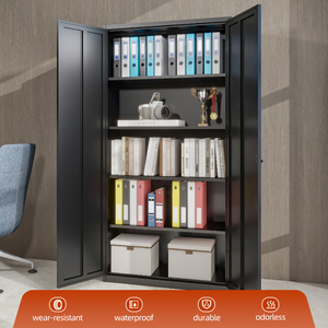 <span class=keywords><strong>Armario</strong></span> archivador ajustable de acero negro moderno para oficina, hogar, escuela, gimnasio y sótano de almacenamiento - Product Image 4