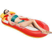 Plateforme flottante gonflable en filet pour piscine, chaise longue individuelle en PVC pour adulte, chaise suspendue en filet pour une personne