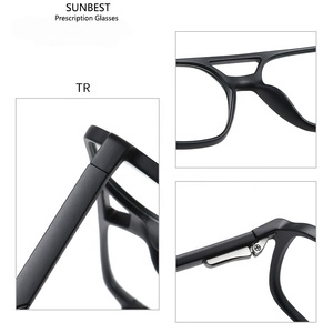 アイウェア2311最新ファッションアンチブルーライト安全光学メガネTR90ビッグフレームパイロットメンズ処方眼鏡 - Product Image 4