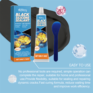 Rayhong Sealant Silikon Poliuretan Hitam Tahan Temperatur Tinggi dan Rendah, Pengikat Kuat untuk Mesin Mobil, Peredam Retak, Set dengan Alat Pengikis - Product Image 5