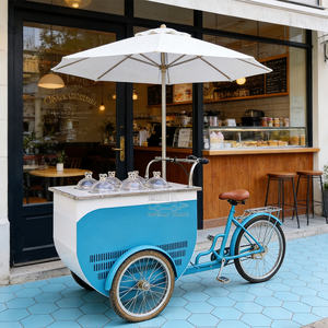 รถขายไอศกรีมซอฟต์เสิร์ฟแบบเคลื่อนที่ รถเข็นขายอาหารแช่แข็ง รถเข็นขายเครื่องดื่มไอศกรีม - Product Image 1