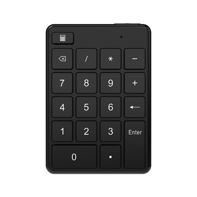 Ultra-Thin 19-Keys Wireless Numeric Keypad BT5.1 Number Pad Portable Mini Ergonomic Design Mute Feature for Laptop Desktop PC