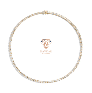 Collar de cadena de tenis de moissanita de diseño fabricado en India, joyería elegante para bodas y celebraciones, disponible para la venta - Product Image 3