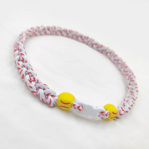 Collar de poliéster trenzado <span class=keywords><strong>triple</strong></span> con colgante de energía para béisbol/softbol, estilo dopamina, superventas transfronterizo - Product Image 5