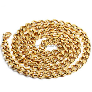 Cadena de eslabones cubanos de acero inoxidable cepillado de cuatro caras, de varios tamaños, para collar, pulsera y bolso - Product Image 4
