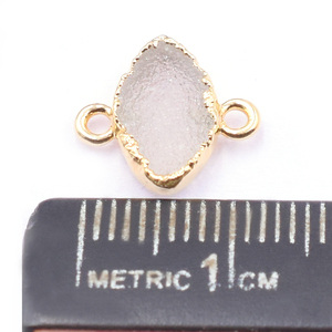 Conector chapado en oro con forma de marquesa, 12 a 14 MM, color blanco - Product Image 3