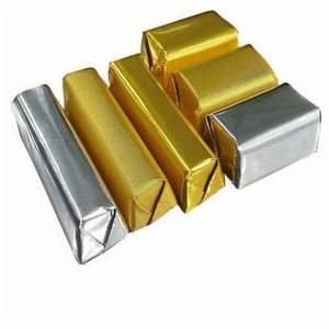 Rouleau de papier à dos en papier d'aluminium coloré gaufrage rouge vert doré pour emballage au chocolat - Product Image 2