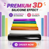 Vinyle de transfert thermique 3D en silicone HTV personnalisé en coton de haute qualité, lavable, toucher doux, thermocollant pour sacs en tissu