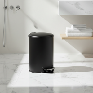 <span class=keywords><strong>Poubelle</strong></span> à pédale en acier inoxydable brossé noir mat anti-traces de doigts SY pour cuisine, salle de bain, hôtel - Product Image 2
