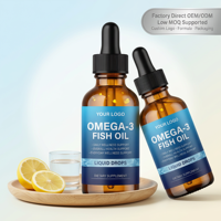 Complément alimentaire en gouttes liquides d'huile de poisson pour le cœur, le cerveau, les yeux et les articulations, pour les seniors, soutien et soin, qualité supérieure, 60 ml, OEM ODM