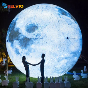 Ballon lune gonflable géant personnalisé de 4 m avec éclairage LED, ballon décoratif extérieur, lune gonflable de grande taille avec souffleur, décoration d'événements - Product Image 5