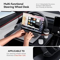 Meja & Organizer Celah Kursi Mobil 2-in-1 Grosir Baru, Universal Portabel, untuk Laptop & Kerja