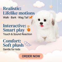 Robot chien de compagnie IA réaliste de haute qualité, jouet en peluche intelligent parlant, robot IA d'apprentissage de l'anglais, robot compagnon IA en peluche