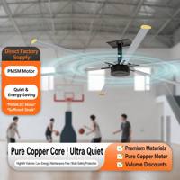 Ventilateur de plafond industriel HVLS GIMEFAN 3,5 m 110 V/220 V/380 V PMSM à très faible bruit, 5 pales en acier zingué revêtu d'aluminium, double roulement à billes