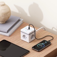 Yeni Bağımsız Anahtarlı Akıllı Priz 3 Portlu İç Mekan Ofis Güç Şeridi PD 25W C-tipi USB Eusocket Uzatma Kablosu Priz Çoklayıcı