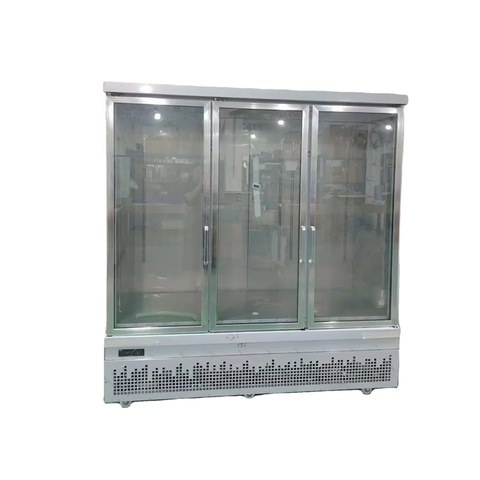 Commercial Three Glass Door Upright Display Refrigerator with Bottom Compressor for Supermarket and Store Cooling