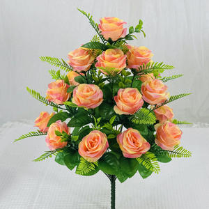 18 têtes de roses artificielles pour cimetière, fleurs de tombe, arrangements floraux, décorations de tombes en plein air - Product Image 6