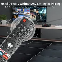 GCBLTV02ADBBT para Saba Changhong TV Control remoto Netflix PrimeVideo YouTube Google Play botones (sin función de voz)