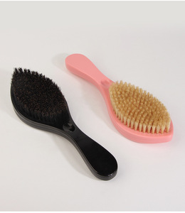 Brosse <span class=keywords><strong>à</strong></span> barbe noire <span class=keywords><strong>à</strong></span> poils de sanglier, manche en plastique étanche, accessoires de barbier, pour le nettoyage du visage et des cheveux – Vente chaude - Product Image 1