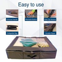 Organisateur de lit en tissu pliable avec séparateurs réglables, fonctionnel pour bottes, chaussures, vêtements, forme rectangulaire, convient aux bottes hautes, 12 injectables