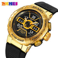 Montres numériques Skmei 2227 pour hommes, bracelet en silicone, quartz, électronique, double affichage, horloge, montre LED pour homme, montres de sport de plein air pour hommes