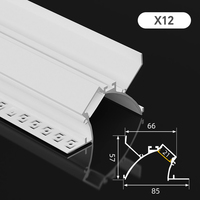 Profilé LED en alliage d'aluminium X12 pour plâtre, Ra90, 45°, pour éclairage mural, boîtier d'extrusion, diffuseur, usage domestique et commercial, linéaire