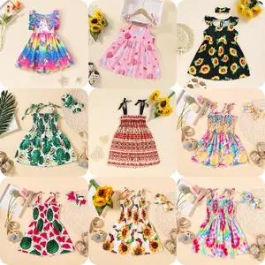 2023 New Summer Beach Strap Mädchen kleid Modisches Blumen kleid