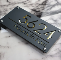 Plaque de numéro de maison personnalisée en acrylique écologique, panneau d'adresse extérieur moderne