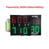 Marcador Electrónico Programable de Tenis de 10 Dígitos, Marcador Digital LED para Pista de Pádel con Control Remoto de Reloj de Pulsera