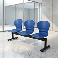 Silla de Espera Moderna de 3 Plazas para Hospital, con Estructura de Acero y Plástico PP, para Uso en Aeropuertos y Oficinas, Diseño Ergonómico, Duradera, Comercial