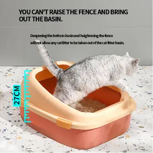 TTT Hot Sale Wholesale Pet Products 2023 Semi Closed Cat Litter Basin Anti-Spatter Cat Toilet Cleaning Supplies For Pets