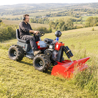 Broyeur d'herbe autoporté 4x4 électrique à direction articulée, débroussailleuse à fléaux diesel, largeur de coupe 800 mm, élévation hydraulique, pour vergers et fermes