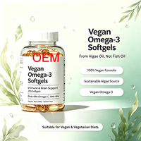 Capsules molles d'huile d'algues Omega-3 OEM pour adultes, DHA+EPA, complément alimentaire, capsules molles d'Oméga-3 végétaliennes
