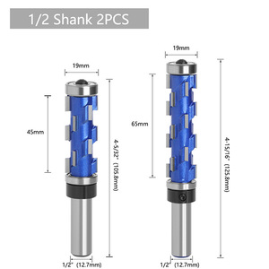 ดอกเราเตอร์ปลายคาร์ไบด์ ก้านขนาด 1/2 นิ้ว แบบลูกปืนคู่ สำหรับงานตัดแต่งไม้ งานกัดขึ้นรูป ทาสีน้ำเงิน - Product Image 4