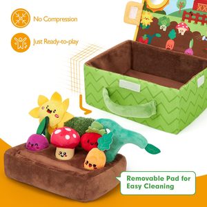 Muñeco Cognitivo para Bebés - Juguete de Peluche de Verduras y Frutas con Sonajero de Papel Arrugado, Espejo Interactivo para Bebés y Reconocimiento de Vegetales - Product Image 4