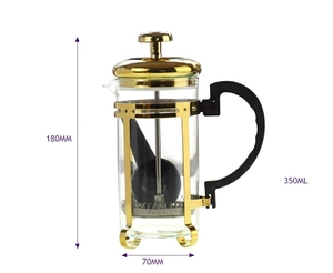 Personnalisé 350ml 600ml 800ml 1000ml Outils à café en verre Argent Doré Café et thé Presse française Pot Tasse à café Maker - Product Image 5