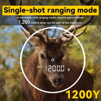 Télémètre laser de chasse 1200m avec fonction de verrouillage de cible par vibration, objectif 6X, batterie 750mAh, outil de mesure de la distance, de l'angle, de la hauteur et de la vitesse