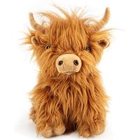 Greenmart Vache des Highlands Personnalisée de Noël, Mini Peluche Super Douce en Coton PP pour le Soulagement du Stress, Emballage Cadeau, Faible MOQ