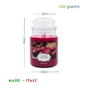 Scented Glass Jar <b>Candles</b> 510g Black Cherry 3 <b>Large</b> Jars Made In Italy - Product Image 2