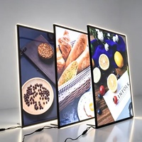 Boîte lumineuse publicitaire en acrylique durable et anti-poussière 0-70 ° Afficheur haute résolution pour la restauration et les cafés, idéal pour les affiches promotionnelles
