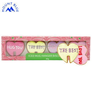 Biscuits glacés en forme de coeur avec messages "<span class=keywords><strong>Love</strong></span> You", "Hug You", biscuits sucrés de 80g pour biscuits de la Saint-Valentin - Product Image 4