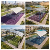 Auvent professionnel pour terrain de padel, couverture rétractable, structure en acier galvanisé à chaud, imperméable, pour le tennis en plein air