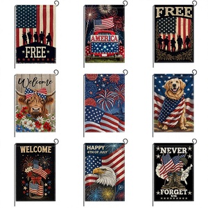 Independence Day <b>Memorial</b> Day Garden Flag Decoration Indoor Outdoor Hanging American Holiday Banner Polyester Fabric - Product Image 2