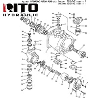 Pompe hydraulique principale RITO 706-46-21001 HPV95, ensemble de rechange pour PC220-2, pièces de machines de construction, pompe à piston 7064621001